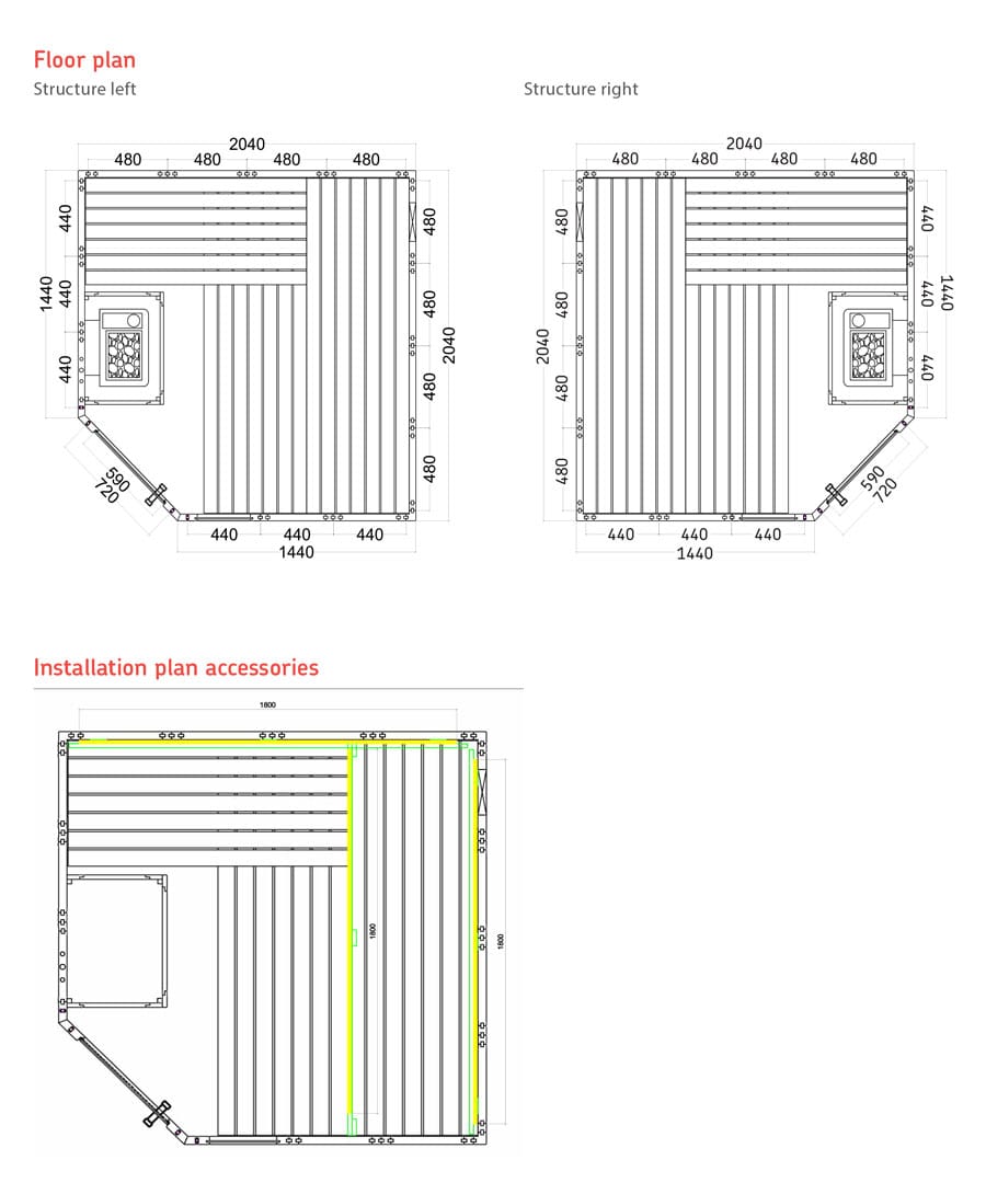 Harvia Komfort Corner Floor Plan