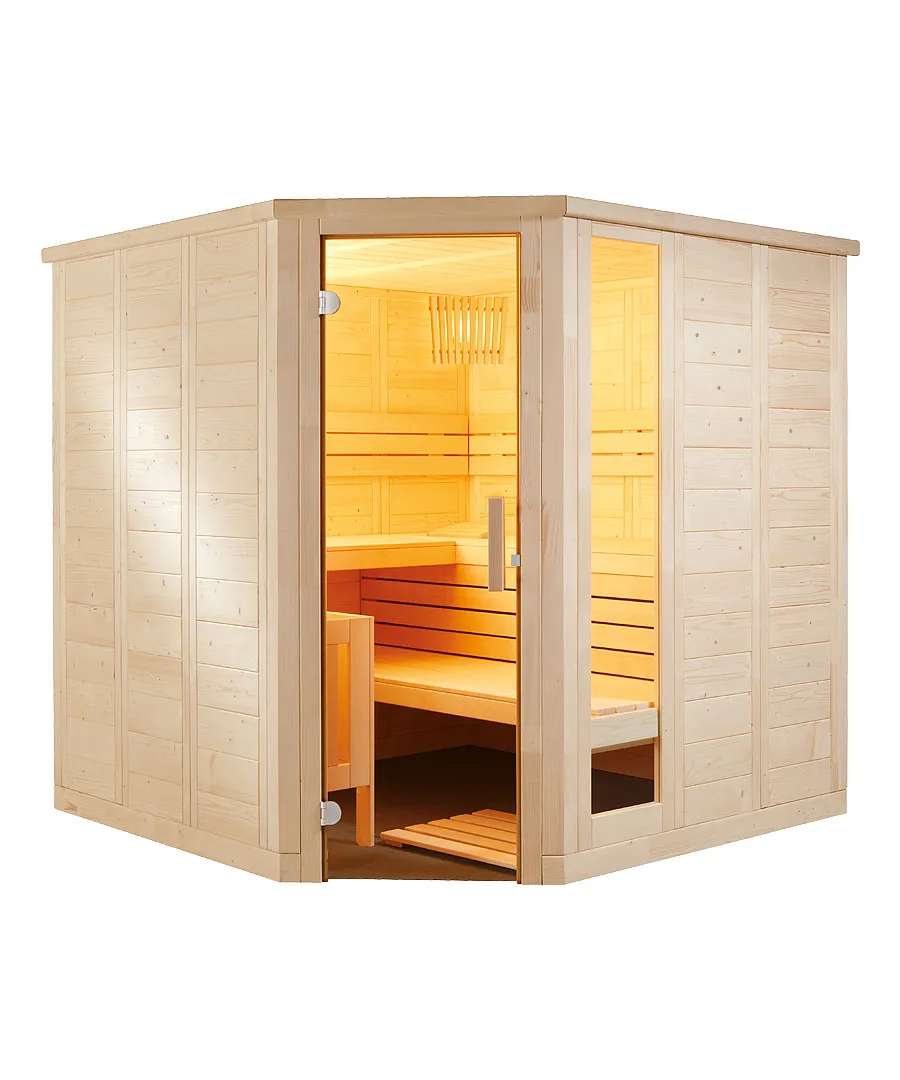 Harvia Komfort Corner Large 5 Person Traditional Home Sauna Kit