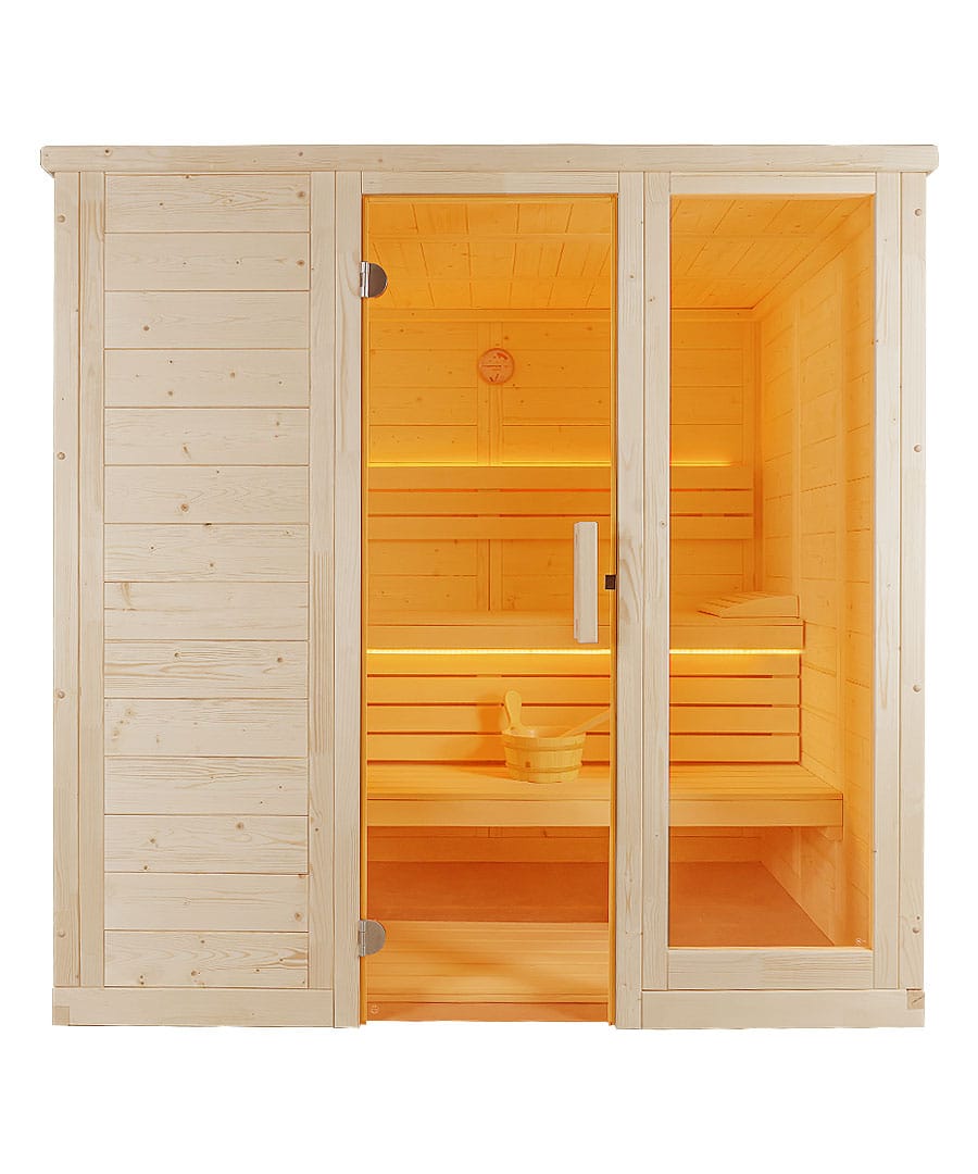 Harvia Komfort Small 3 Person Traditional Home Sauna Kit Spruce