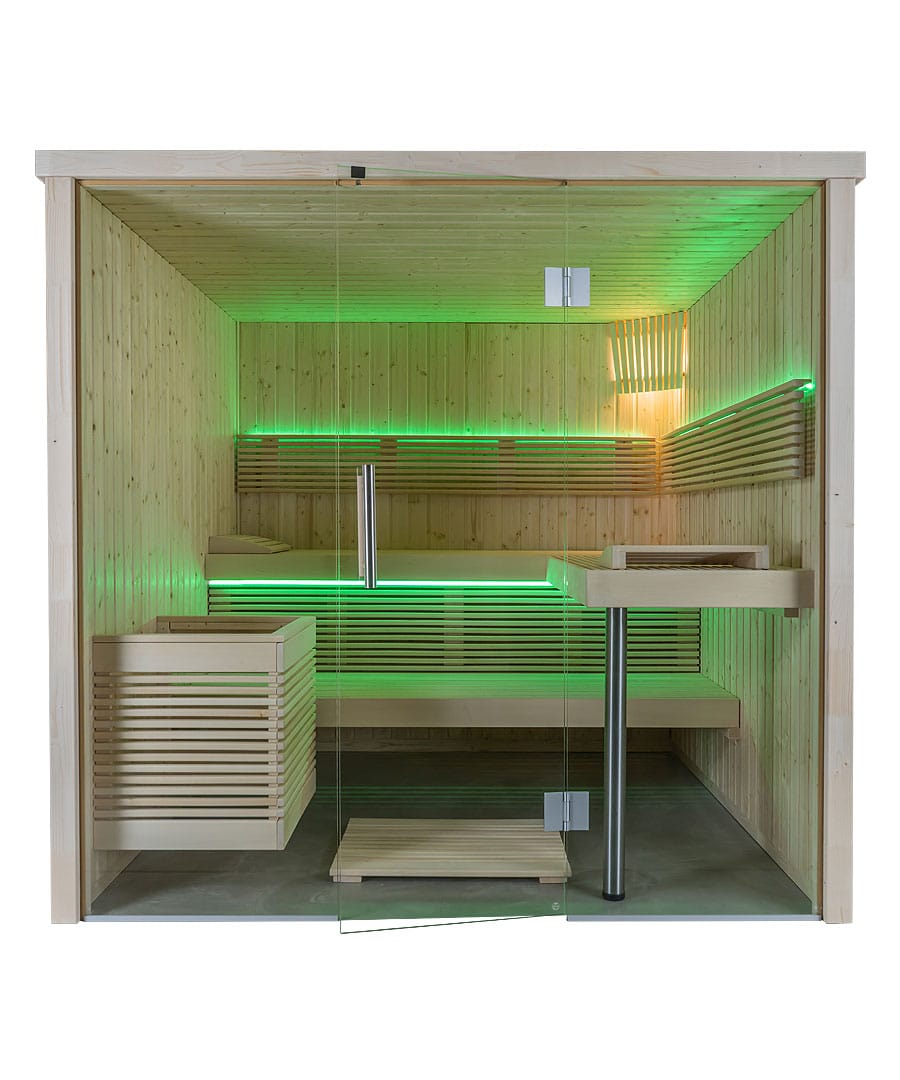 Harvia Panorama Large with Green Lit LED Lighting