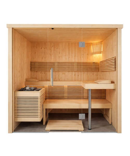 Harvia Panorama Small 4 Person Glass Front Home Sauna Kit