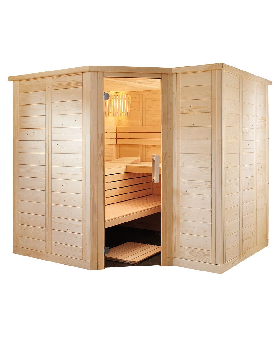 Harvia Polaris Large 5 Person Angled Entry Sauna Cabin Spruce