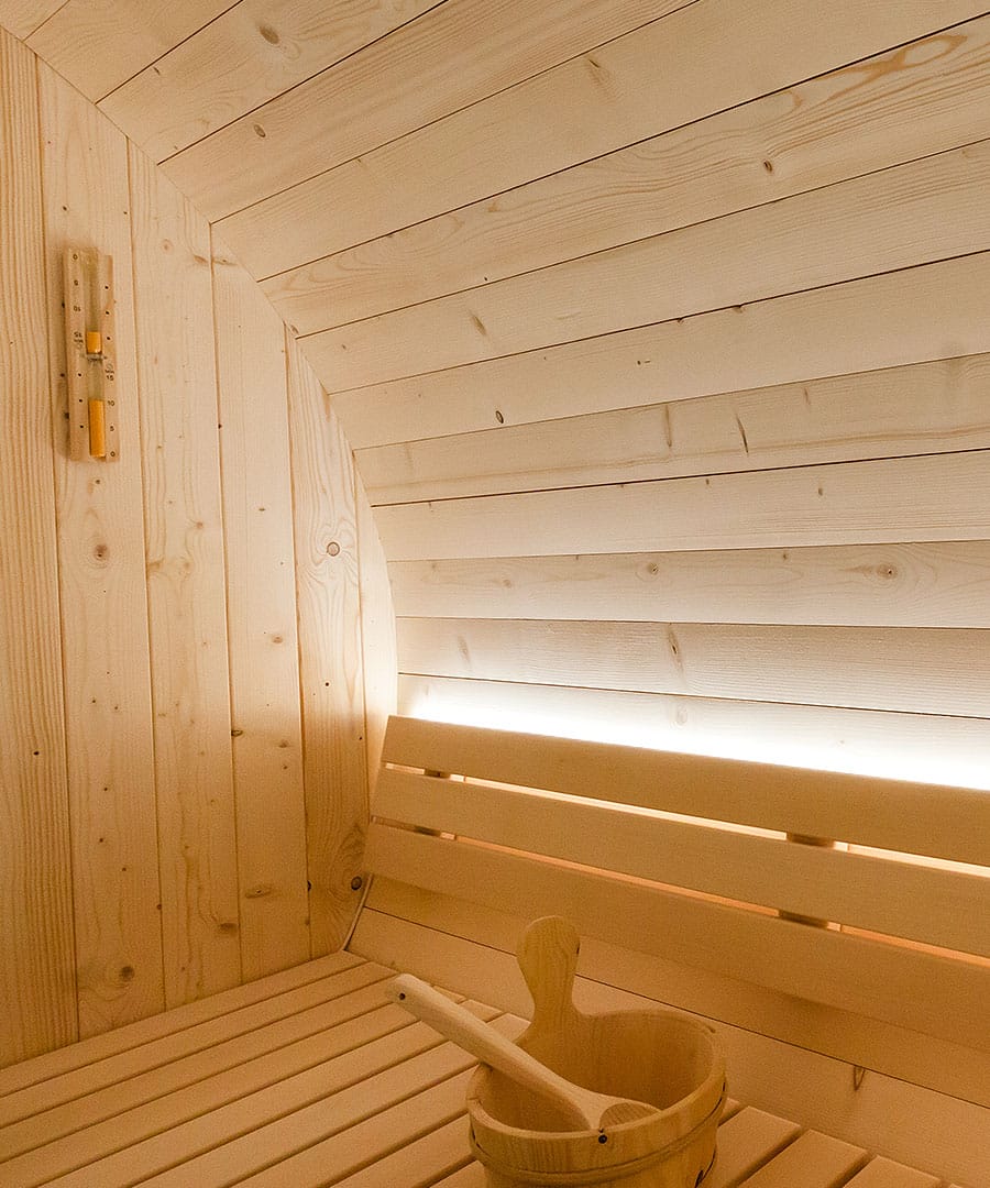 Harvia Kuusi Interior Detail with Thermometer & Bucket