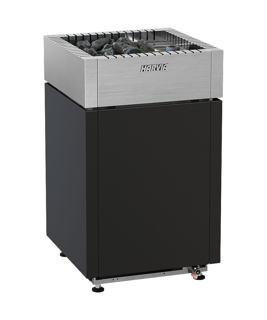 Harvia Qube Combi Electric Steam Sauna Heater Black Stainless Steel