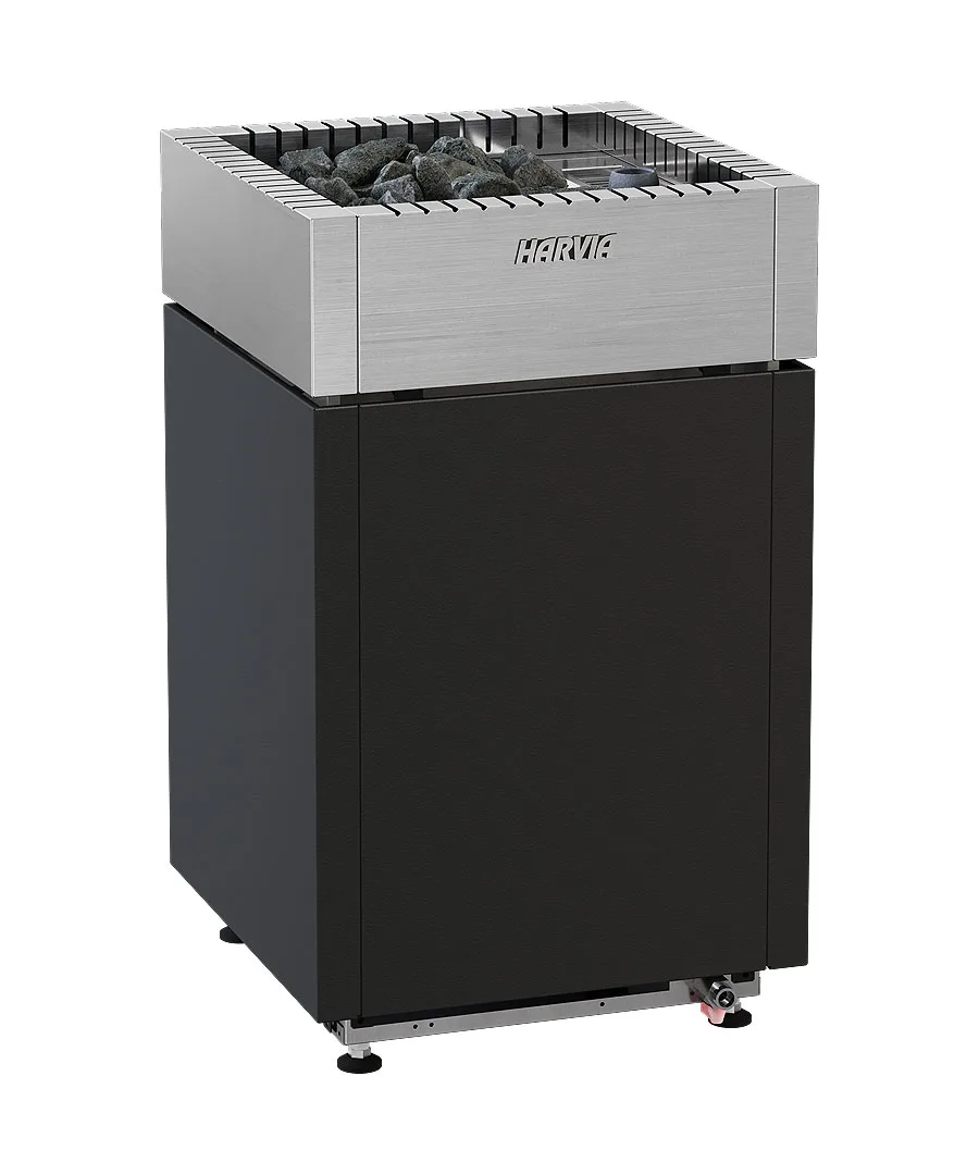 Harvia Qube Combi Electric Steam Sauna Heater Black Stainless Steel