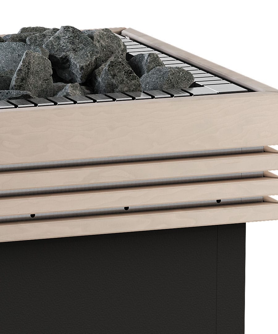 Harvia Qube Linden Railing Detail