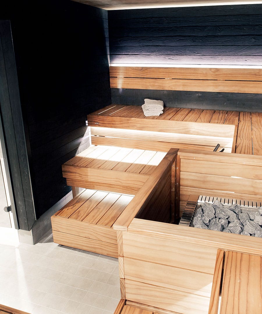 Harvia Qube Pro Installed in Commercial Sauna