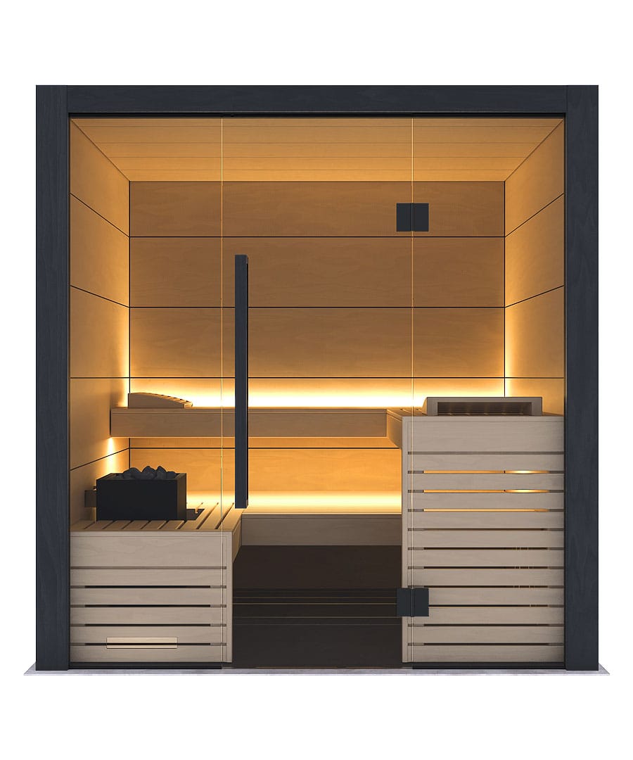 Harvia Fuji Large Designer 5 Person Glass Front Sauna Cabin