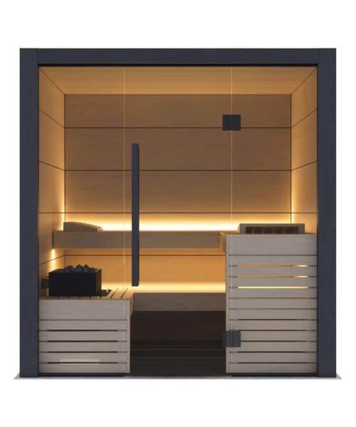 Harvia Fuji Small 3 Person Premium Glass Front Sauna Cabin