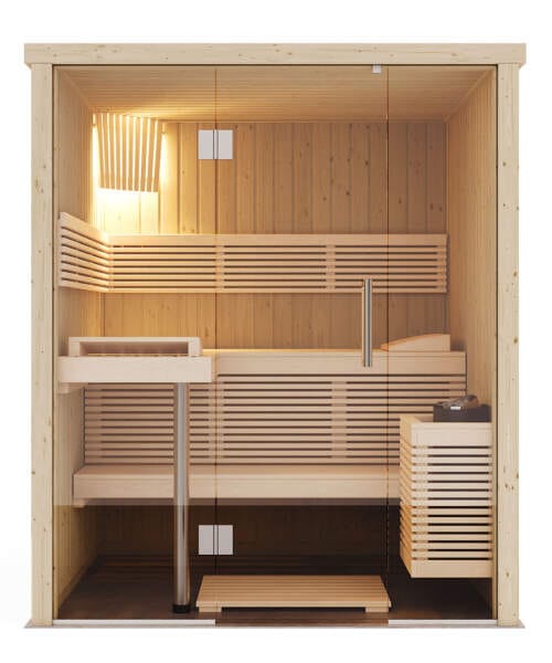 Harvia Panorama Mini 2-3 Person Glass Front Home Sauna Nordic Spruce