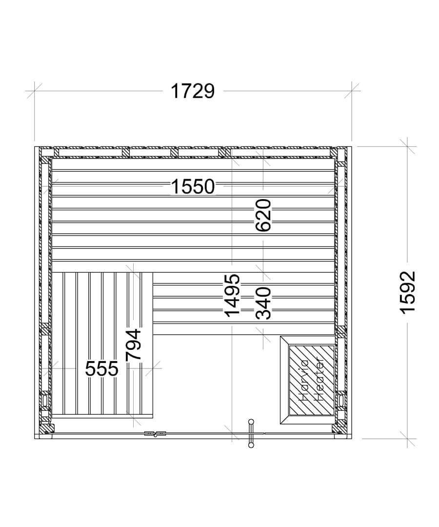 Harvia Panorama Mini Floor Plan Detail