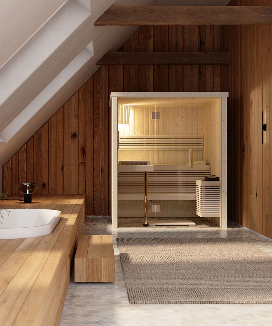 Harvia Panorama Mini Home Bathroom Installation