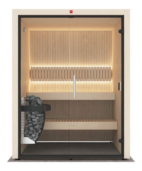 Harvia Urban Medium White 3 Person Glass Front Indoor Home Sauna