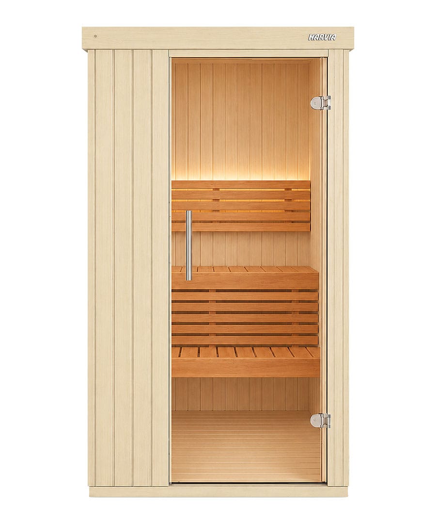 Harvia Variant Mini Aspen Wood Panelling Alder Interior