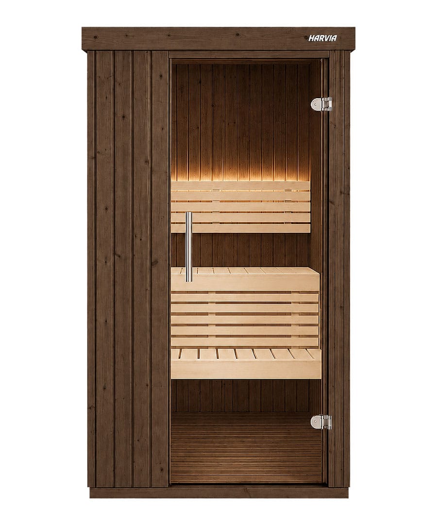 Harvia Variant Mini Thermo Aspen Wood Panelling and Aspen Interior