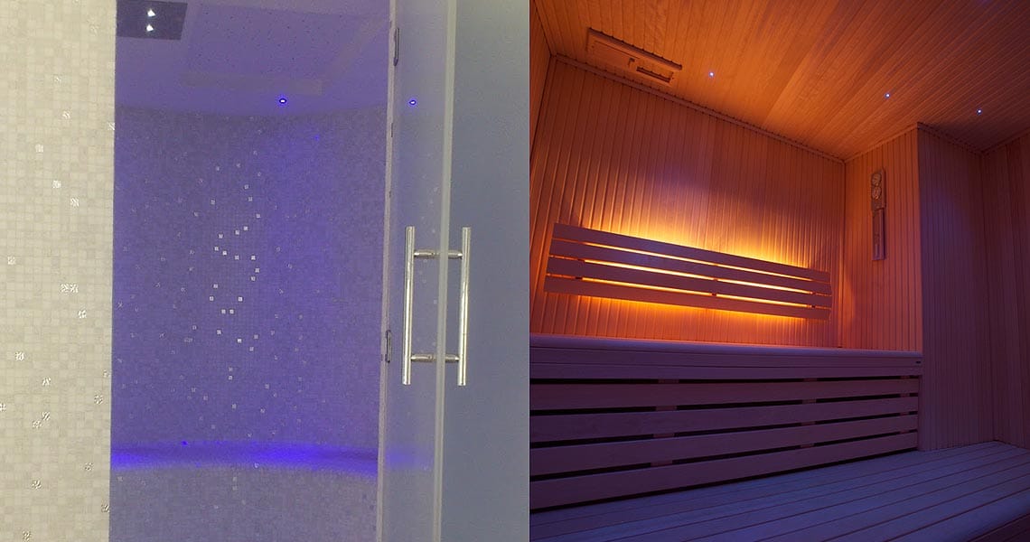 Bisazza Tiled Steam Room & Bespoke Aspen Sauna Installed in Cambridge