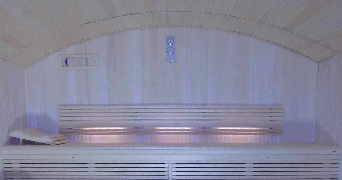 Bespoke Barrel Rolled Sauna & Tiled Steam Room Installed in Evenley Home