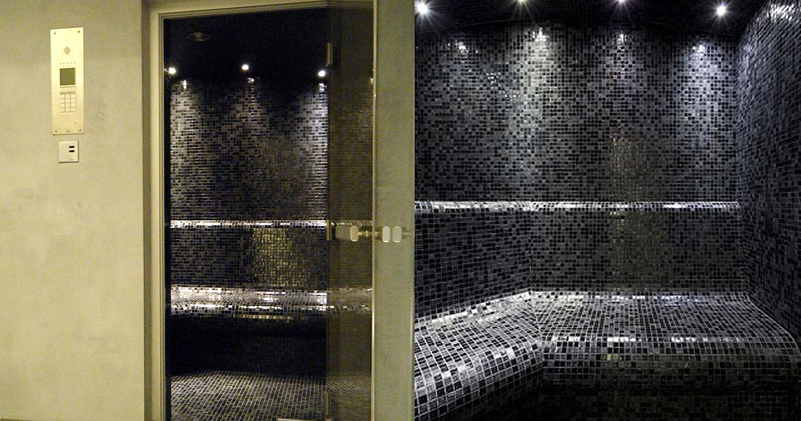 Barrel Rolled Bisazza Mosaic Tiled Steam Room Installed in The Lancasters, Hyde Park