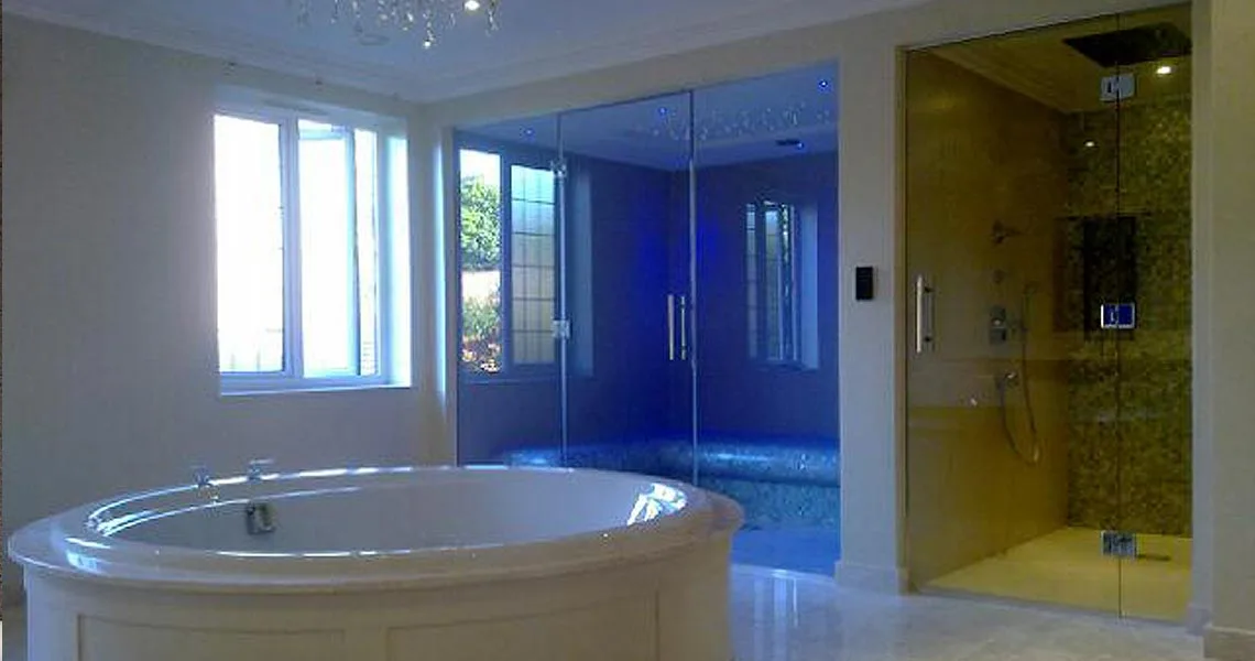 Luxury Steam Room and Steam Shower Combo Installed in Master Bathroom Suite