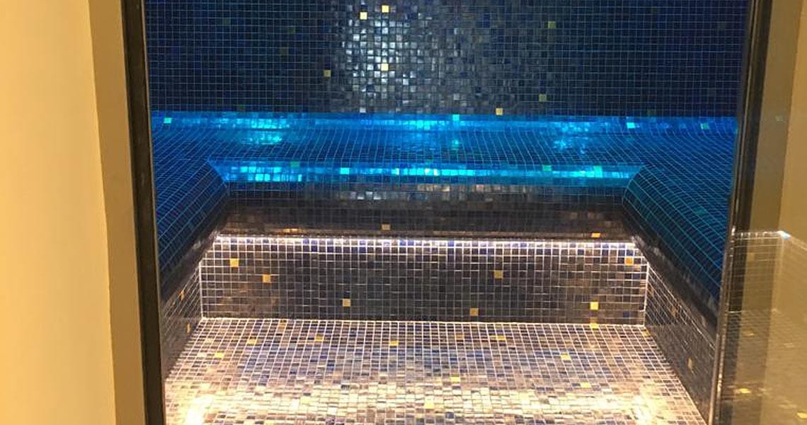 Bespoke Tiled Steam Room with LED Lighting Installed for Ascot Client