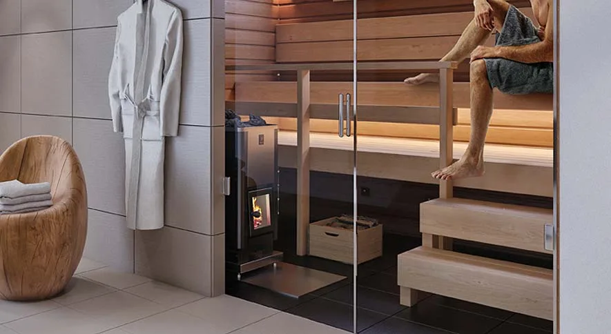 Example: Whilst expensive, traditional wood burning sauna heaters are popular