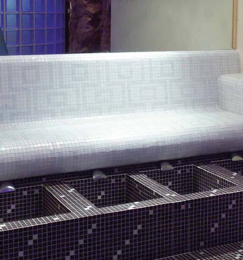 mosaic tiled bespoke commercial foot spa