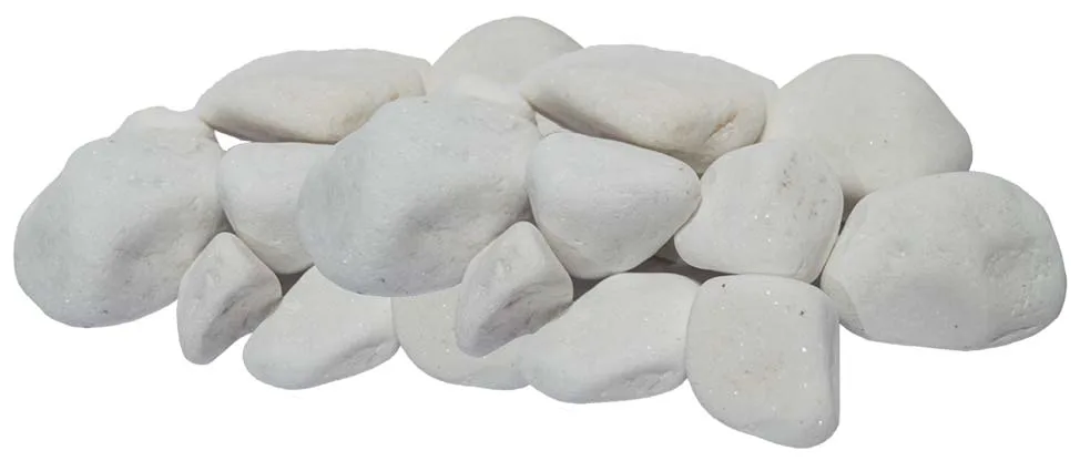 White marble is often used as a final layer of stones for aesthetic reasons.