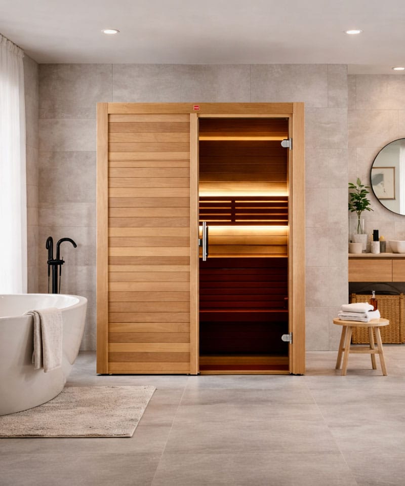 Harvia UTU Medium 3 Person Sauna ThermoAspen Glass Door Harvia UTU Medium 3 Person Sauna ThermoAspen Glass Door